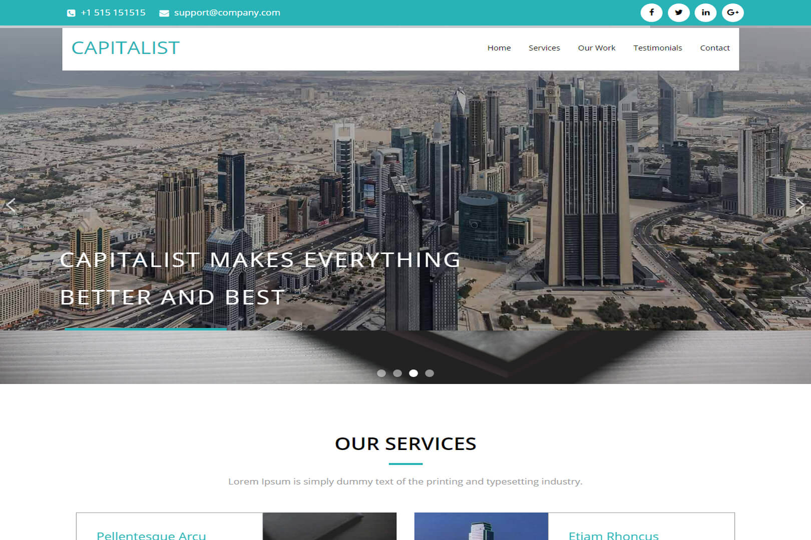 Capitalist Flat Bootstrap Responsive Website Template Free Download